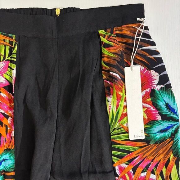 Line & dot Pant black Rainbow Tropical 100% silk elastic waist pockets size XS n - Picture 12 of 15